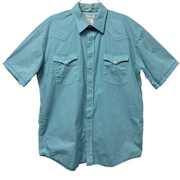 Panhandle Rough Stock Other - Panhandle Rough Stock Excellent Western Shirt Men’s L Blue Micro Print